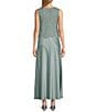 Alex Evenings Petite Size Scoop Neck 3/4 Sleeve Glitter Lace 2-Piece Jacket Dress, Color:Ice Sage - Image 4