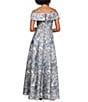 Alex Evenings Petite Size Off The Shoulder Jacquard Gown - Image 2