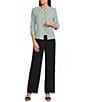 Alex Evenings Petite Size Printed Jacquard Knit Twinset - Image 5