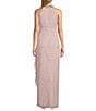 Alex Evenings Petite Size Sleeveless Beaded Halter Neck Cascade Ruffle Gown, Color:Blush - Image 2
