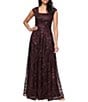 Alex Evenings Petite Size Sleeveless Embroidered A-Line Gown - Image 1