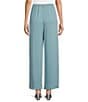 Alex Evenings Petite Size Wide Leg Elastic Waist Chiffon Pull-On Pants, Color:Vintage Teal - Image 2
