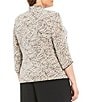 Color:Beige - Image 2 - Plus Size 3/4 Sleeve Printed Twinset