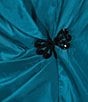 Alex Evenings Plus Size 3/4 Sleeve Collared V-Neck Taffeta Blouse - Image 4