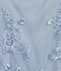 Color:Hydrangea - Image 4 - Plus Size 3/4 Sleeve Crew Neck Embroidered Scalloped Hem Tunic