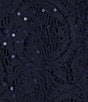 Alex Evenings Plus Size 3/4 Sleeve Crew Neck Lace Two Piece Twinset, Color:Dark Navy - Image 4