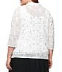 Alex Evenings Plus Size Embroidered Twinset, Color:Ivory - Image 2