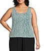 Alex Evenings Plus Size Glitter Jersey Knit Mandarin Collar 2-Piece Twinset, Color:Vintage Teal - Image 3