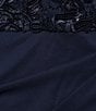 Alex Evenings Plus Size Lace Soutache Bodice V-Neck Short Sleeve Cascade Ruffle Empire Waist Dress, Color:Navy - Image 3