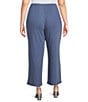 Alex Evenings Plus Size Metallic Knit Straight Leg Pants, Color:Wedgewood - Image 2