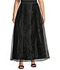 Color:Black - Image 1 - Plus Size Organza Overlay Ball Gown Skirt