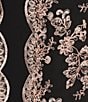 Alex Evenings Plus Size Scoop Neck 3/4 Sleeve Embroidered Stretch Tulle Mock Twinset, Color:Black/Pink - Image 4