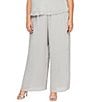 Alex Evenings Plus Size Silky Chiffon Pants - Image 1