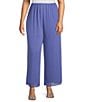 Alex Evenings Plus Size Silky Chiffon Pull-On Wide Leg Pants, Color:Cornflower - Image 1