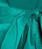 Alex Evenings Plus Size Stretch Taffeta V-Neck Cap Sleeve Tie Sash A-Line Midi Dress, Color:Hot Teal - Image 3
