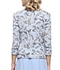 Alex Evenings Printed Glitter Button Front Jacquard Knit Twinset - Image 2