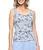 Alex Evenings Printed Glitter Button Front Jacquard Knit Twinset - Image 3