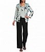 Alex Evenings Printed Metallic Knit Twinset - Image 5