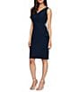 Alex Evenings Surplice V-Neck Sleeveless Ruched Brooch Sheath Dress - Image 1