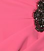 Color:Hot Pink - Image 3 - Surplice V-Neck Sleeveless Ruched Brooch Sheath Dress
