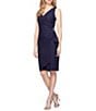 Alex Evenings Surplice V-Neck Sleeveless Ruched Brooch Sheath Dress ...