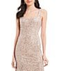 Color:Buff - Image 6 - Sequin Lace Scoop Neck 3/4 Sleeve A-Line 2-Piece Jacket Gown