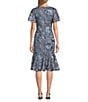 Alex Evenings Short Flutter Sleeve Embroidered Tulle Fit And Flare Midi Dress, Color:Steel - Image 2