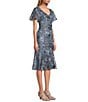 Alex Evenings Short Flutter Sleeve Embroidered Tulle Fit And Flare Midi Dress, Color:Steel - Image 3