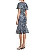Alex Evenings Short Flutter Sleeve Embroidered Tulle Fit And Flare Midi Dress, Color:Steel - Image 4