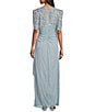 Alex Evenings Short Sleeve V-Neck Soutache Bodice Cascade Ruddle Dress - Image 2