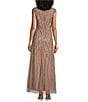 Color:Taupe - Image 2 - Sleeveless Scoop Neck Beaded Gown