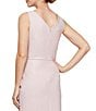 Color:Blush - Image 4 - Sleeveless Surplice V-Neck Beaded Detail Ruched Ruffled Sheath Gown