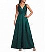 Alex Evenings Sleeveless V-Neck Stretch Taffeta A-Line Dress - Image 1