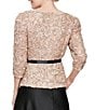 Alex Evenings Soutache Lace Tie Belt Blouse, Color:Champagne - Image 2