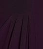 Alex Evenings Stretch Matte Jersey Feather Off-the-Shoulder Cap Sleeve Ruched Front Slit Gown, Color:Eggplant - Image 5