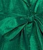 Alex Evenings Stretch Taffeta Collared V-Neck 3/4 Balloon Sleeve Tie Sash Wrap Top, Color:Jade - Image 4