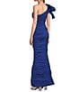 Alex Evenings Stretch Taffeta One Shoulder Bow Long Gown, Color:Royal - Image 4