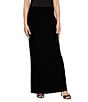 Alex Evenings Stretch Velvet Fishtail Pull-On A-Line Maxi Skirt, Color:Black - Image 1