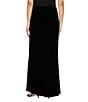 Alex Evenings Stretch Velvet Fishtail Pull-On A-Line Maxi Skirt, Color:Black - Image 2
