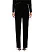 Alex Evenings Stretch Velvet Slim Leg Flat Front Pull-On Pants, Color:Black - Image 2