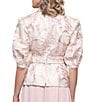 Alex Evenings Surplice Neck Bubble Sleeve Jacquard Blouse - Image 2