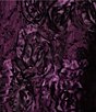 Color:Eggplant - Image 3 - Short Sleeve Floral Rosette Skirt Surplice V-Neck Tie Midi Dress