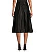 Color:Black - Image 2 - Tea Length Full Skirt Tie Waist Skirt