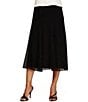 Color:Black - Image 1 - Chiffon A-Line Midi Skirt