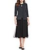 Color:Black - Image 3 - Chiffon A-Line Midi Skirt