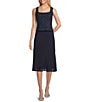 Alex Evenings Textured Stretch Jacquard 2-Piece Jacket Dress Set, Color:Navy - Image 3