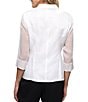 Alex Evenings Yorkyu 3/4 Sleeve Button Front Collared Blouse - Image 2