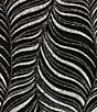 Alex Evenings Zebra Metallic Glitter Knit Mandarin Neck 3/4 Sleeve Twin Set, Color:Black/White - Image 6