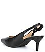 Color:Black - Image 3 - Aaileen Bow Leather Slingback Pumps