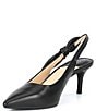 Color:Black - Image 4 - Aaileen Bow Leather Slingback Pumps